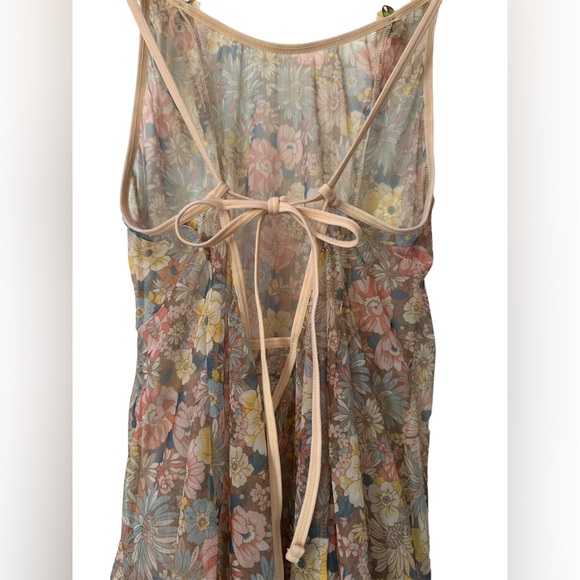 Vintage Inspired 70s Floral Babydoll Nightgown Dress - Picture 5 of 7